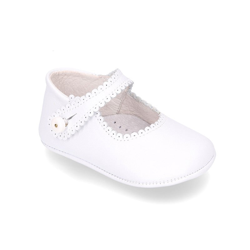 Baby White Mary Jane Pram Shoes