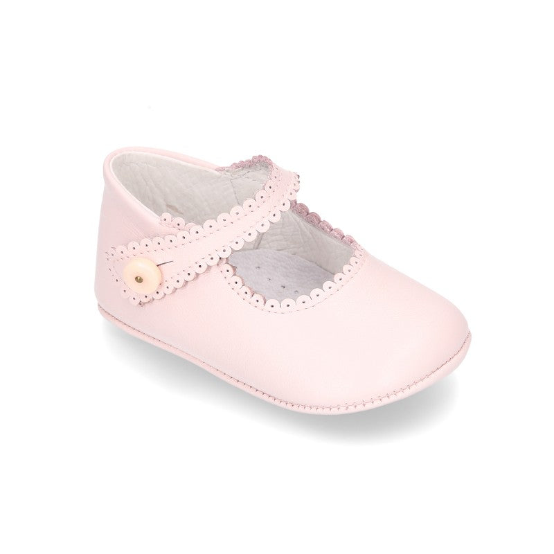 Baby Pink Mary Jane Pram Shoes