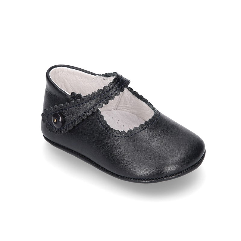 Baby Navy Mary Jane Pram Shoes