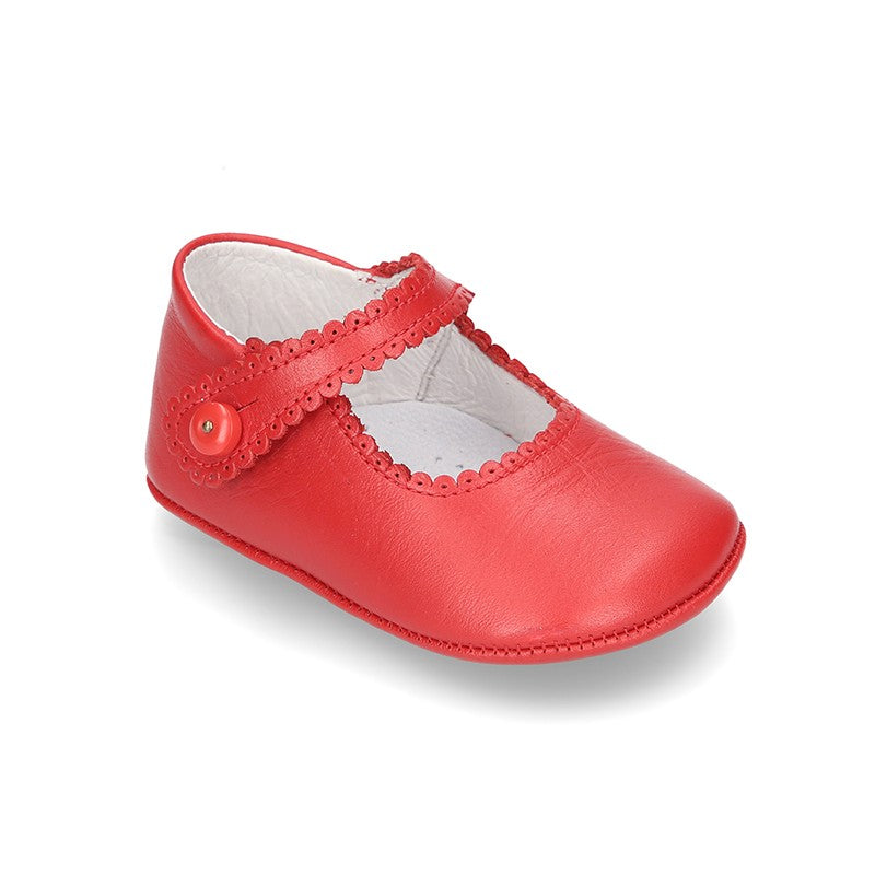 Baby Red Mary Jane Pram Shoes