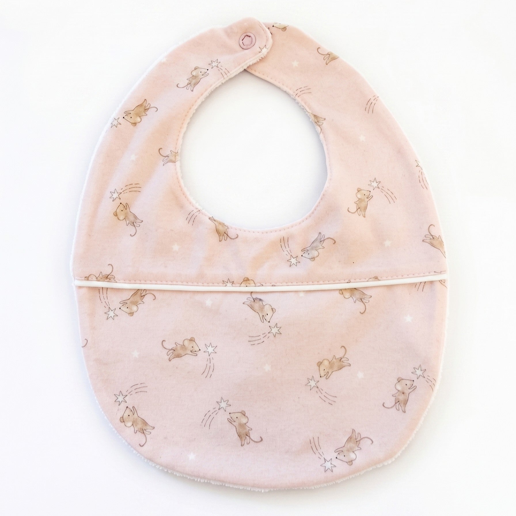 Baby Stardust Pink Mouse Bib