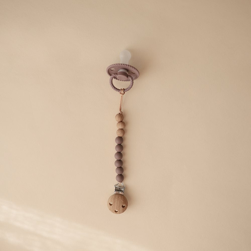 Mushie Pacifier Clips Eva Ash