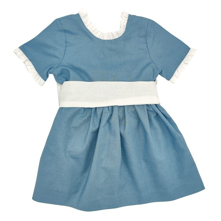 Girl Blue Linen Dress