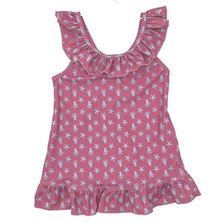 Girl Octopus & Star Fish Strawberry Dress