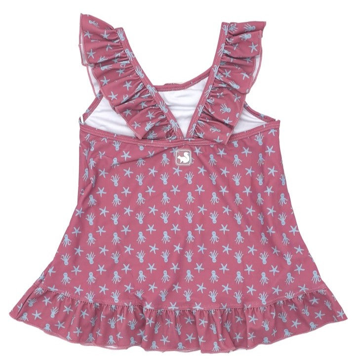Girl Octopus & Star Fish Strawberry Dress