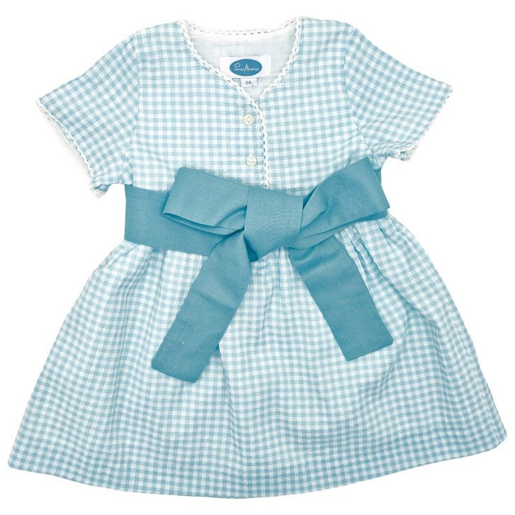 Girl Turquoise Gingham Dress