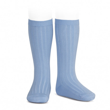 Condor Bluish Ribbed Knee High Socks