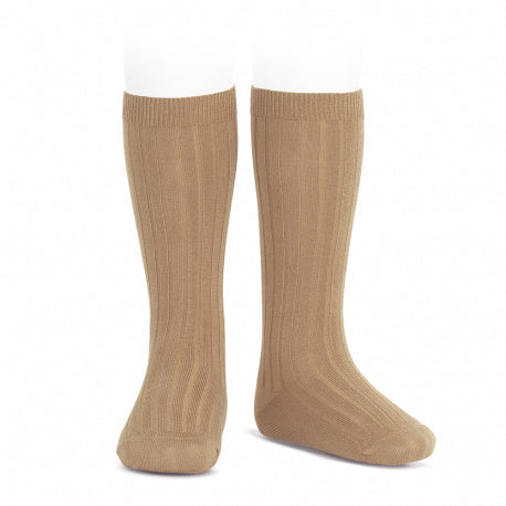 Condor Camel Ribbed Knee High Socks