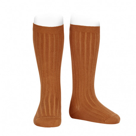 Condor Cinnamon Ribbed Knee High Socks