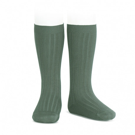 Condor Linchen Green Ribbed Knee High Socks