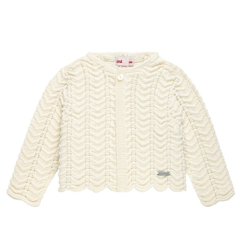 Condor Zig-Zag Openwork Cardigan Cream