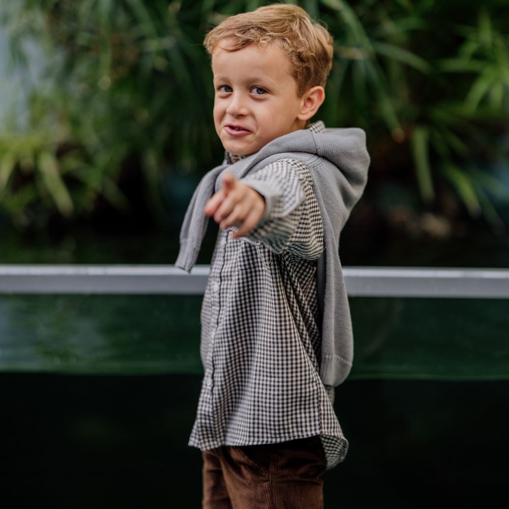 Boy Classic Grey Jumper with Button