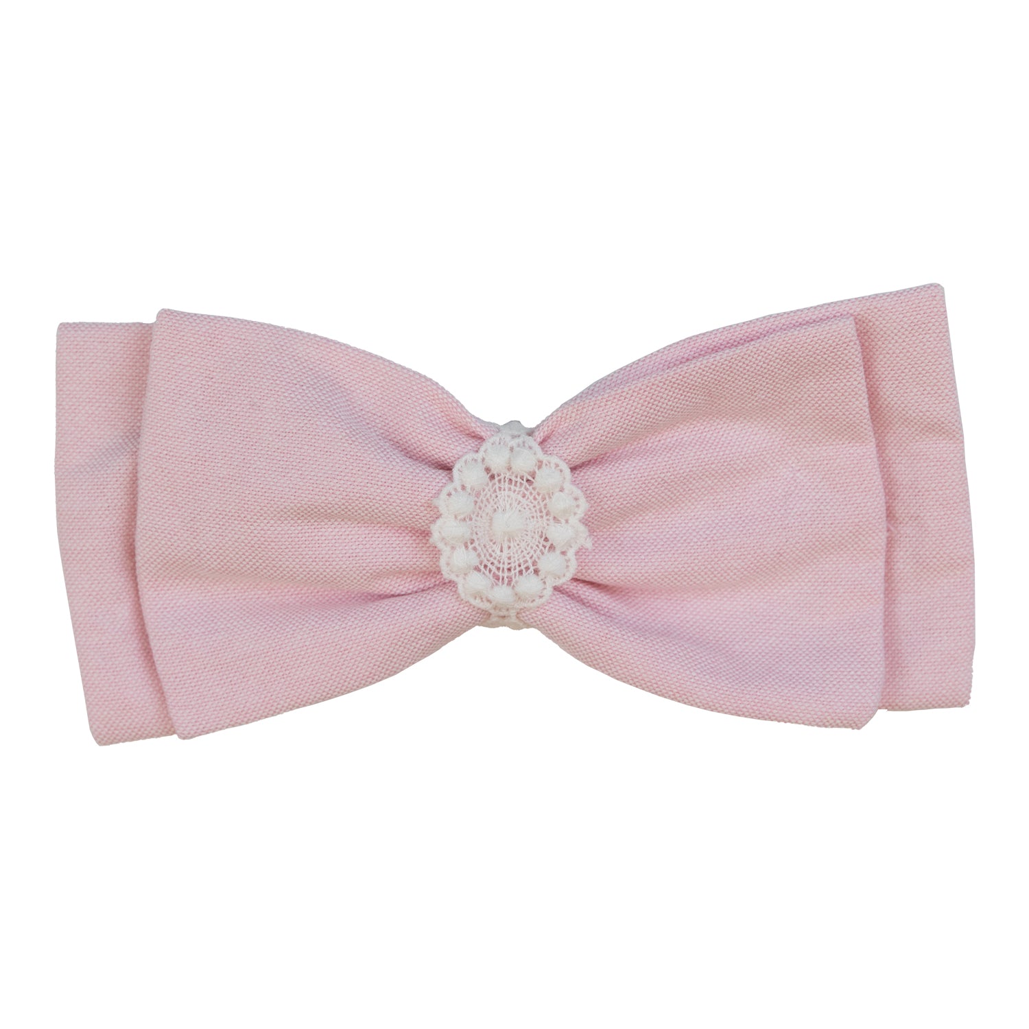 Girl Light Pink Oxford Bow Clip