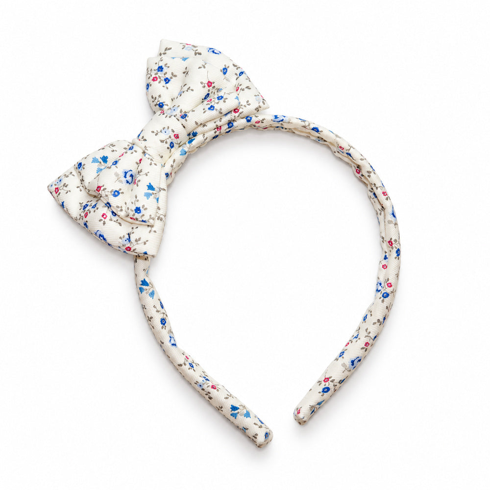 Girl Blue Floral Bow Hairband