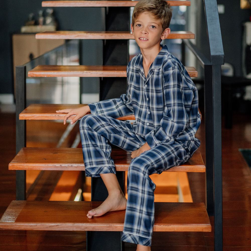 Boy Blue Tartan Pyjama