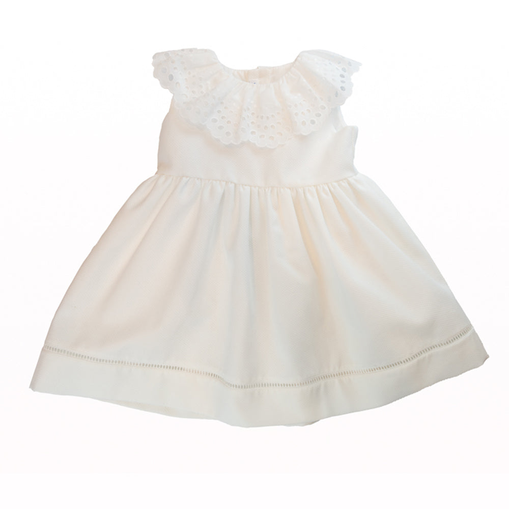 Girl White Pique Sleeveless Dress