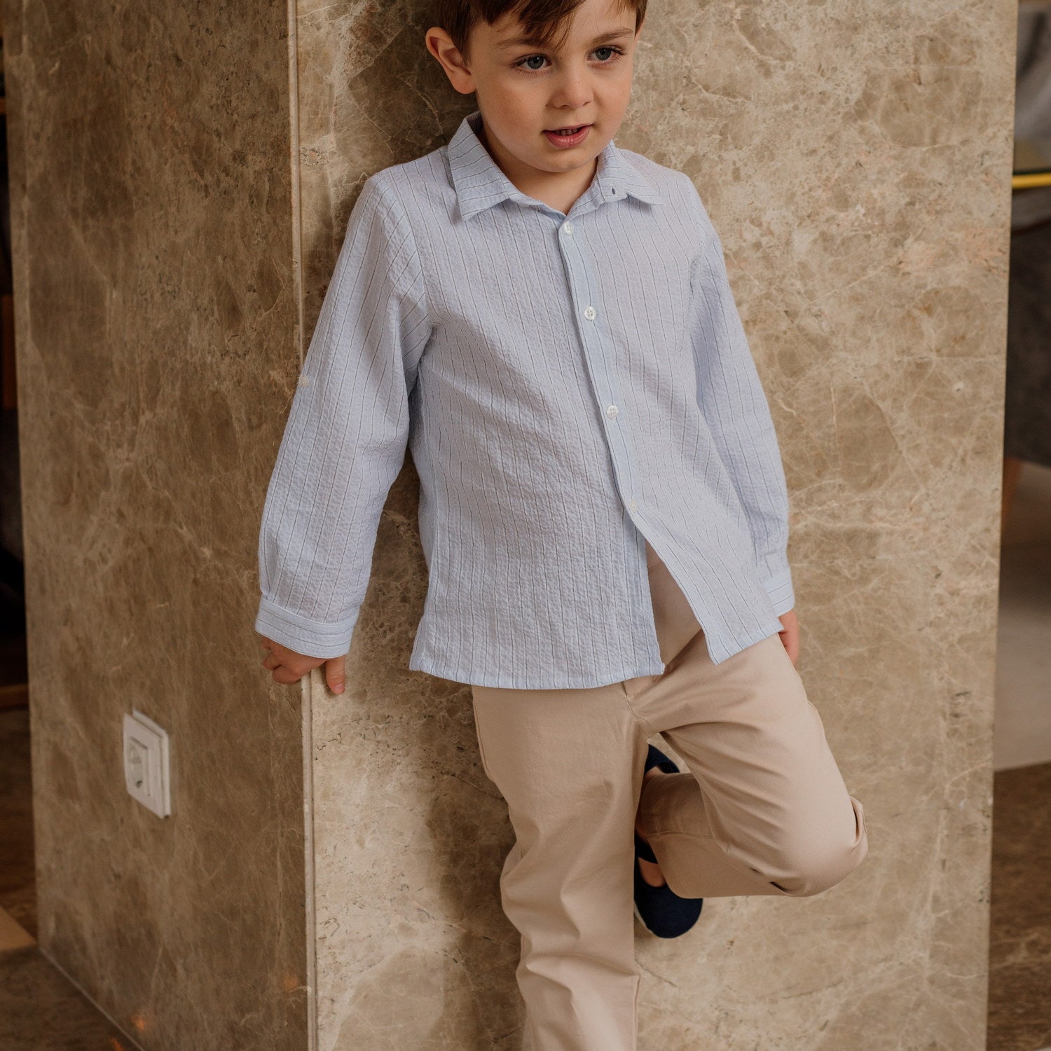 Boy Khaki Classic Trousers