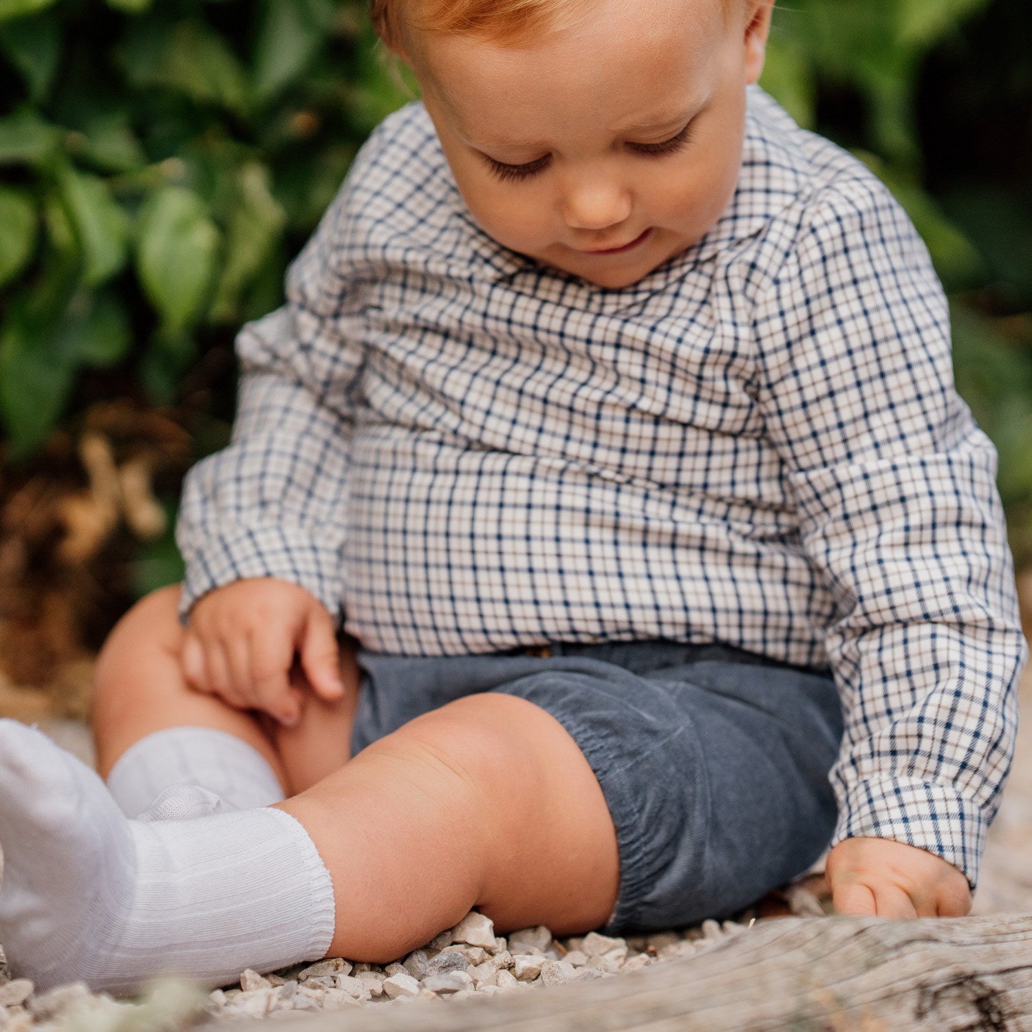 Baby Navy & Chestnut Check Shirt