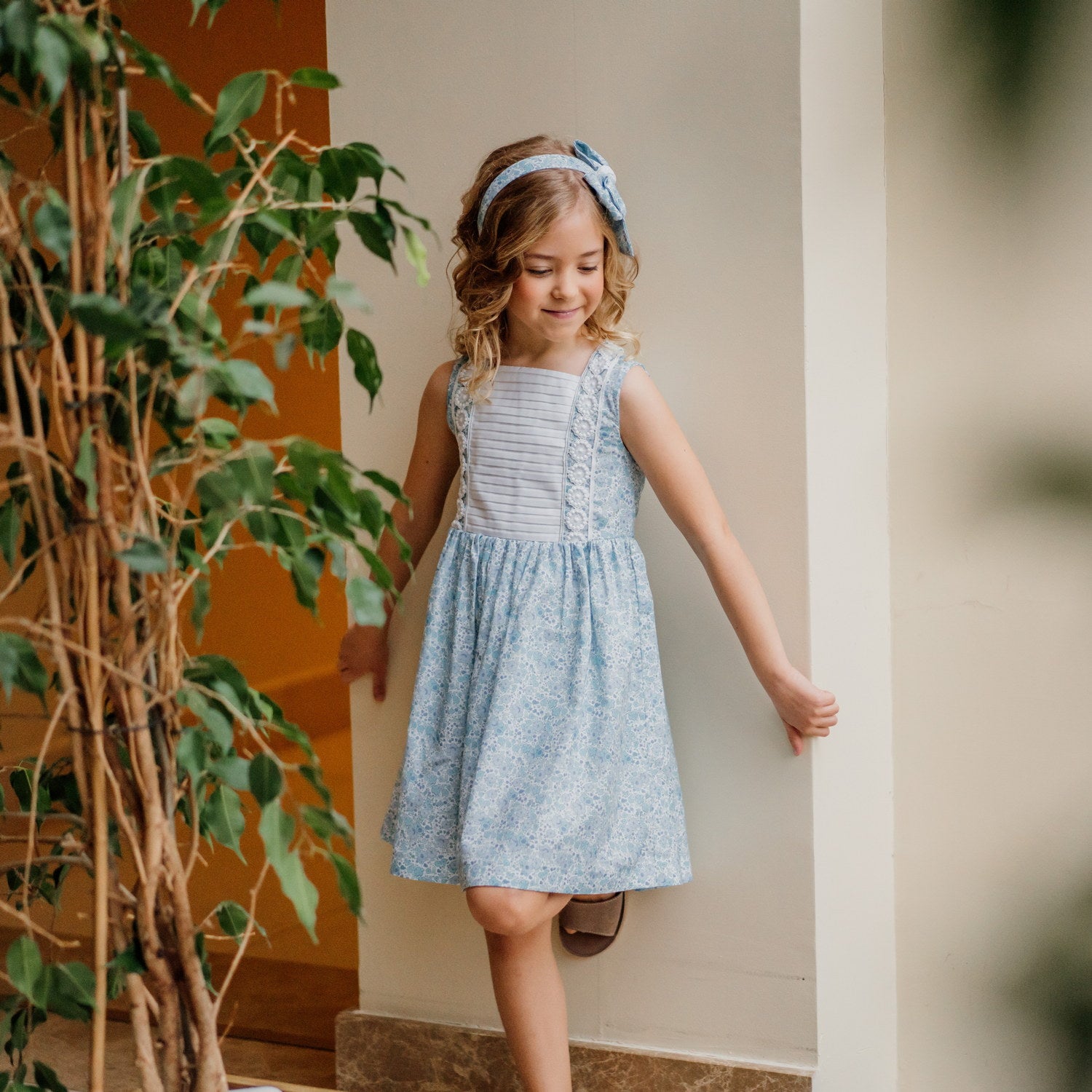 Girl Blue Floral Dress