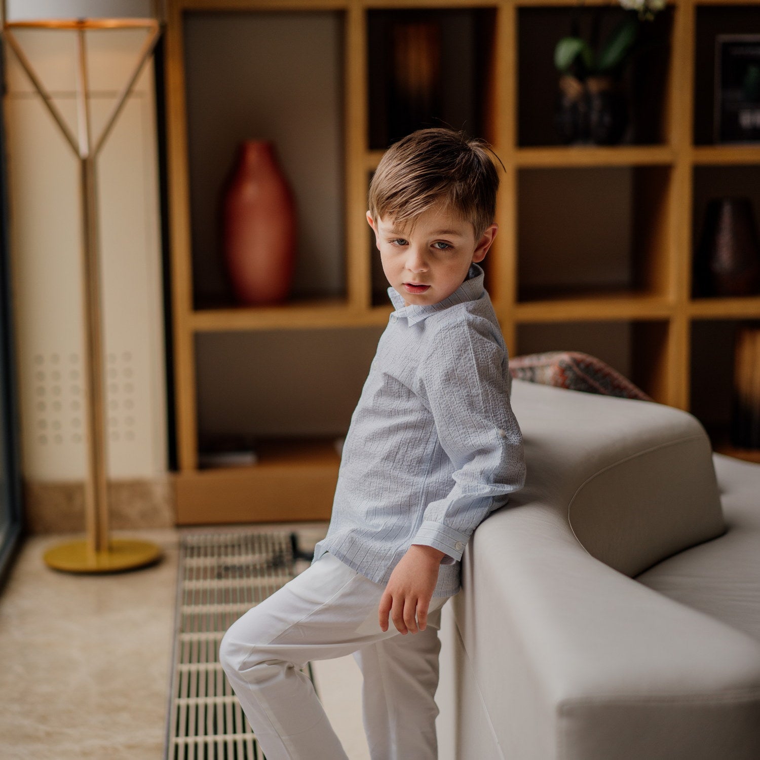 Boy White Classic Trousers