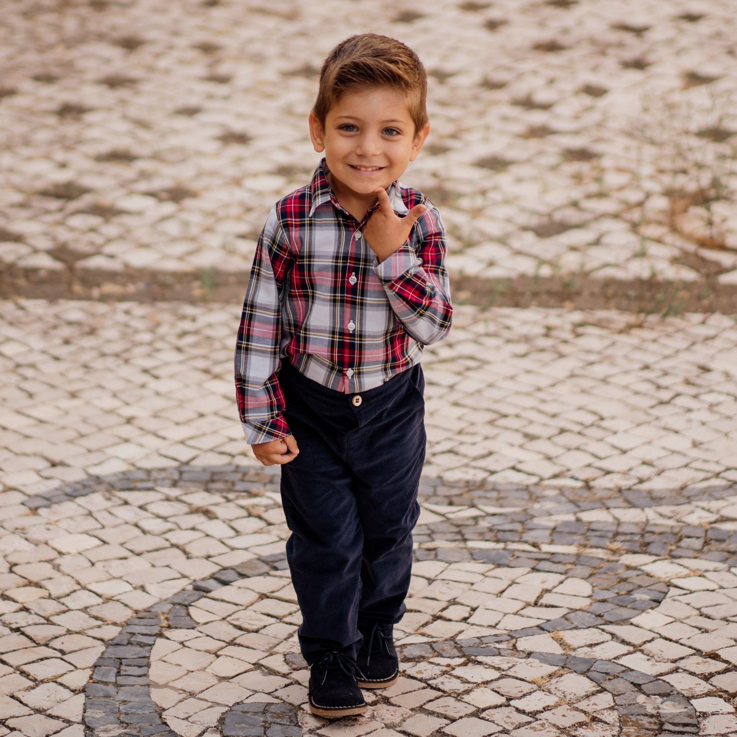 Baby Navy Whisper Cord Trousers