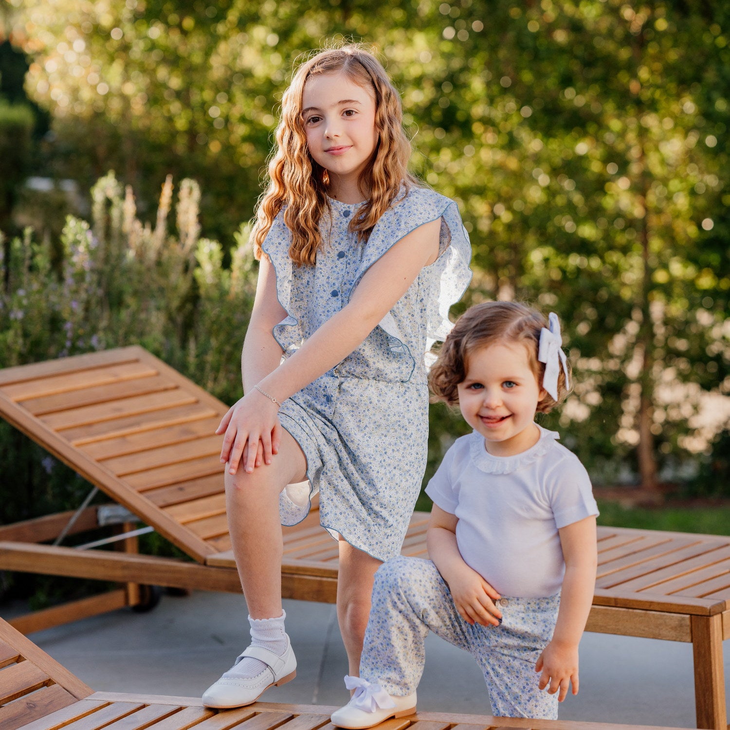 Girl Soft Blue Meadow Playsuit