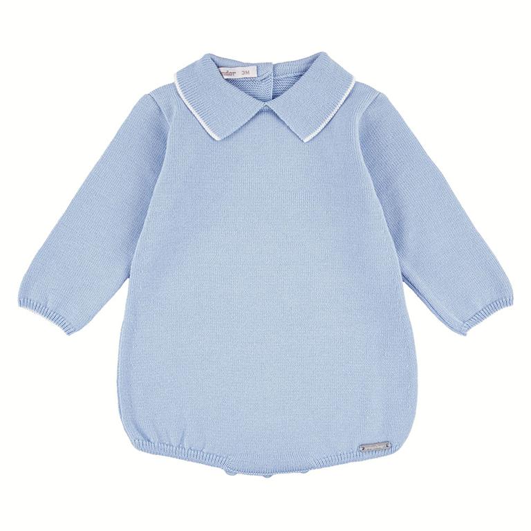 Condor Long-sleeved Bodysuit with fine stripe Bluish