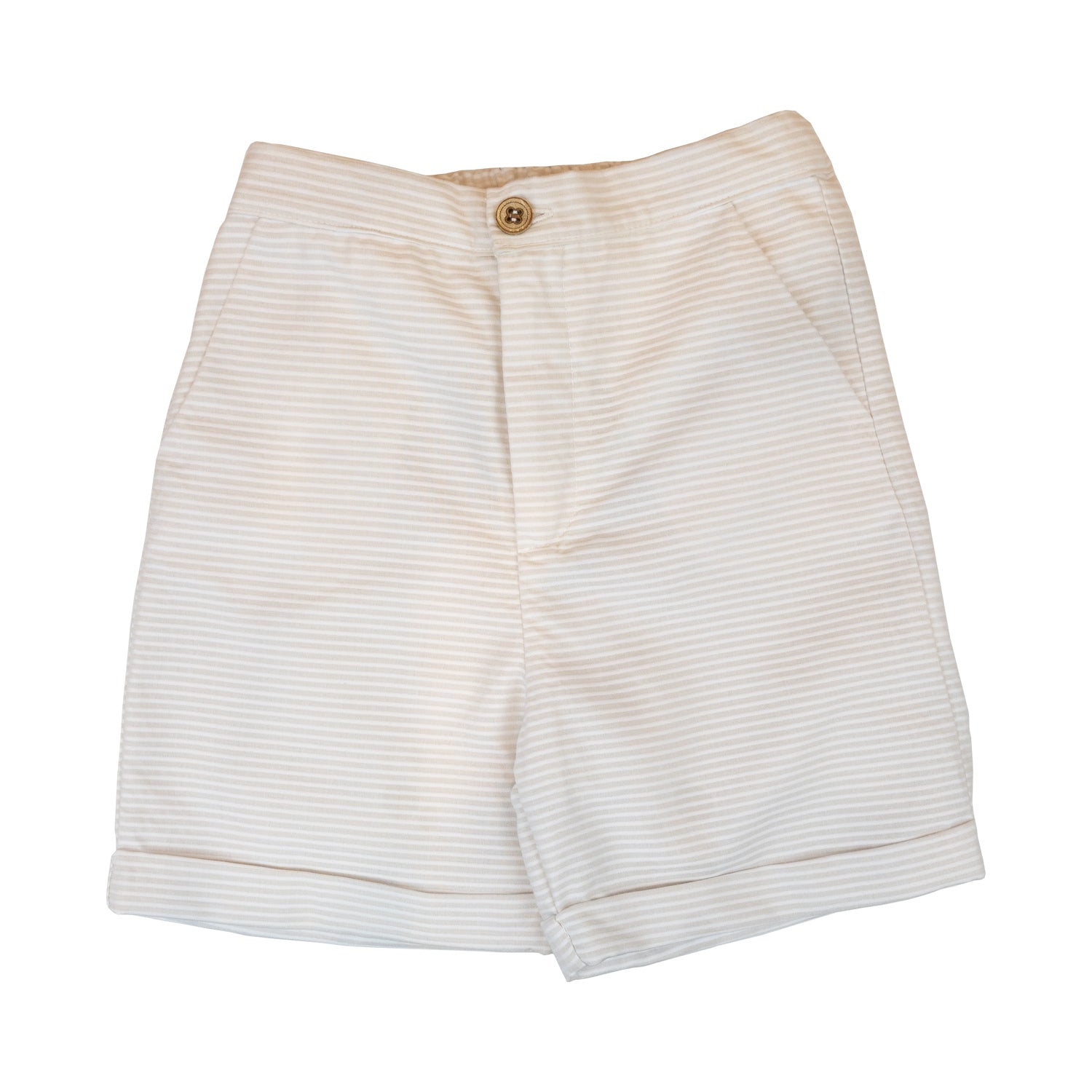 Boy Cream Stripe Seersucker Classic Shorts