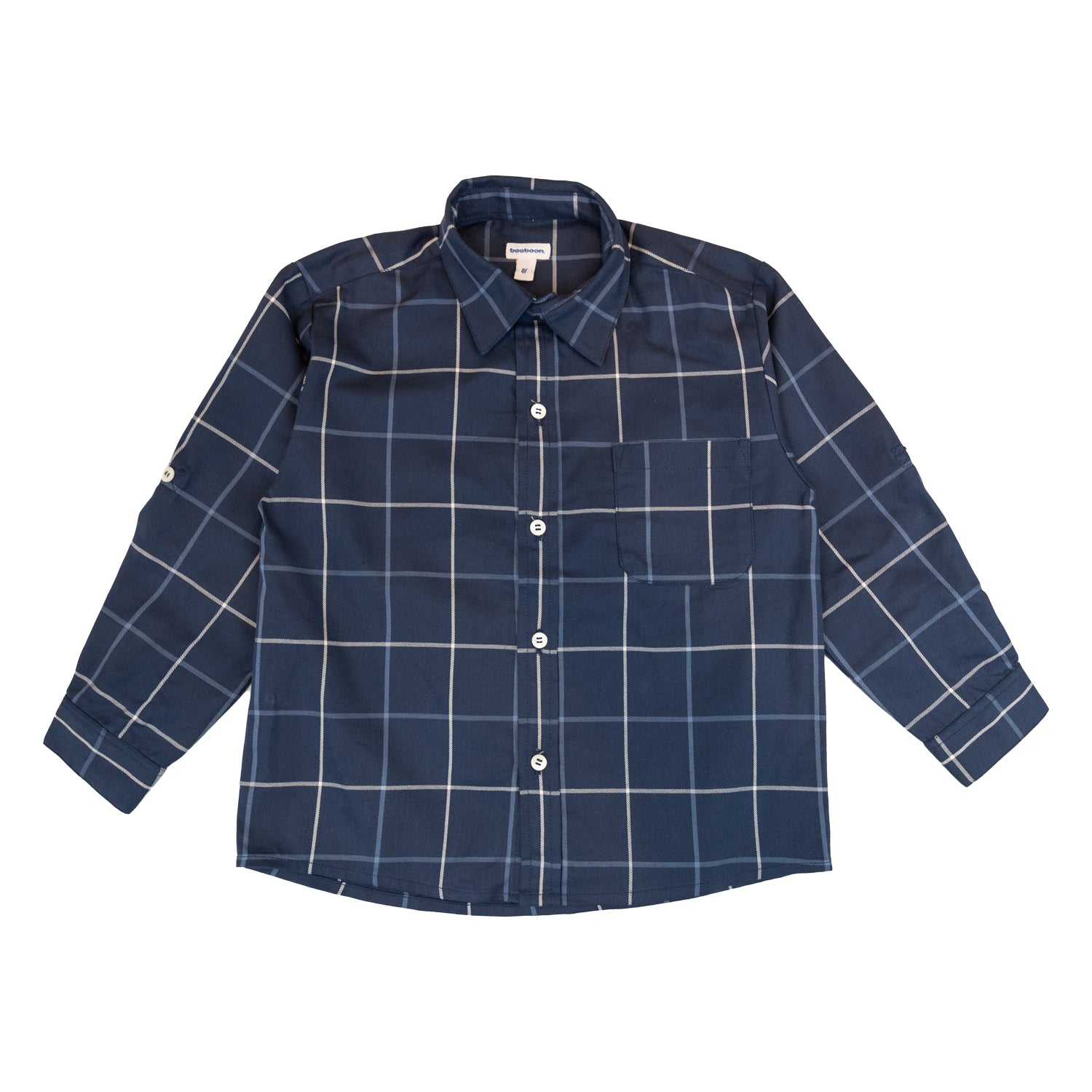 Boy Navy Check Classic Shirt