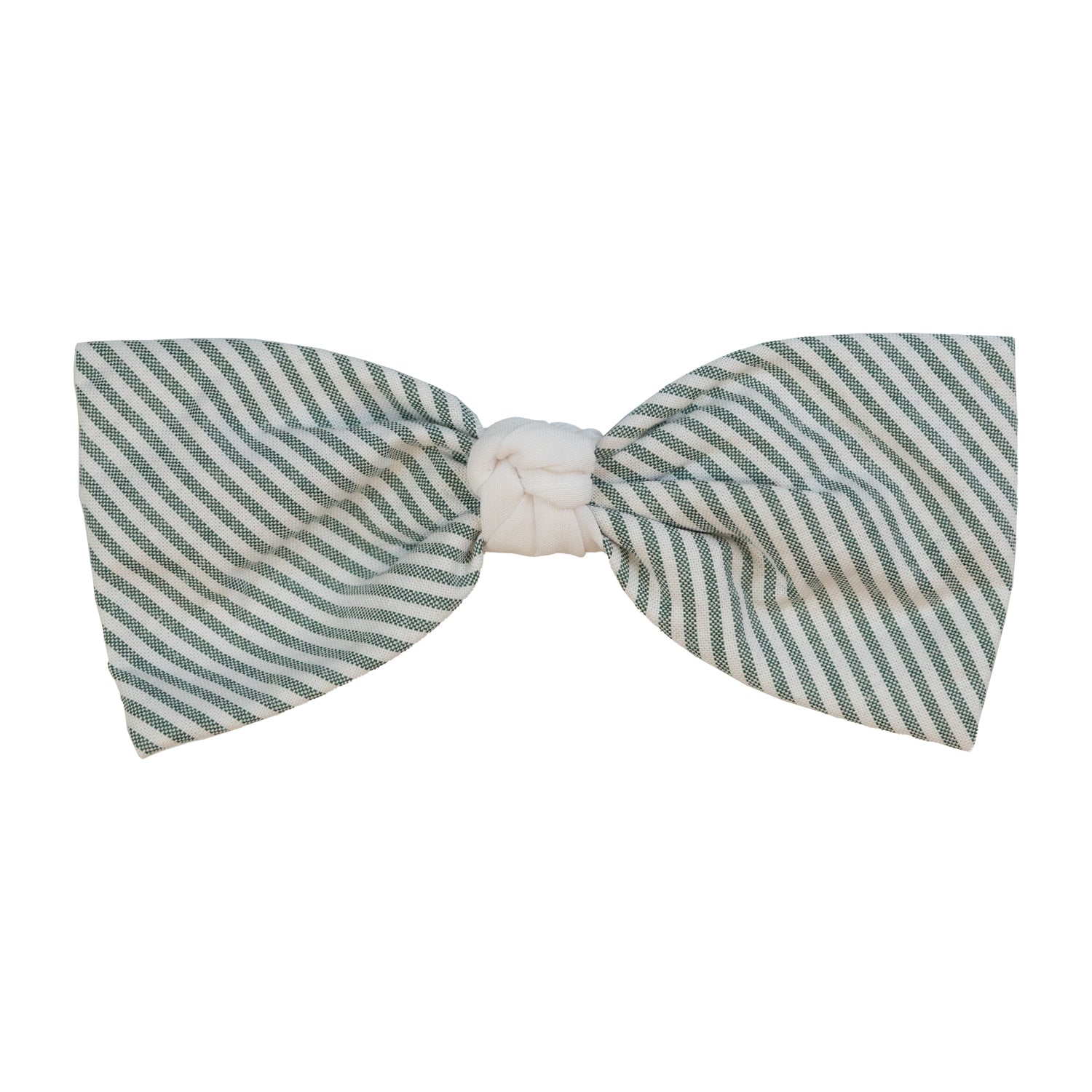 Girl Green Stripe Oxford Bow Clip