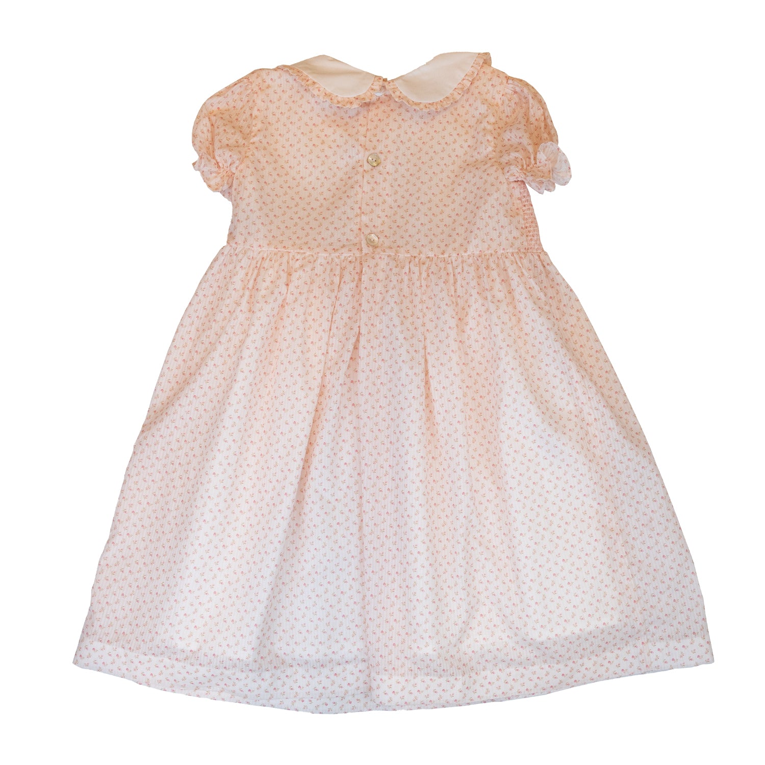 Girl Ditsy Pink Flowers Hand Smocked Dress