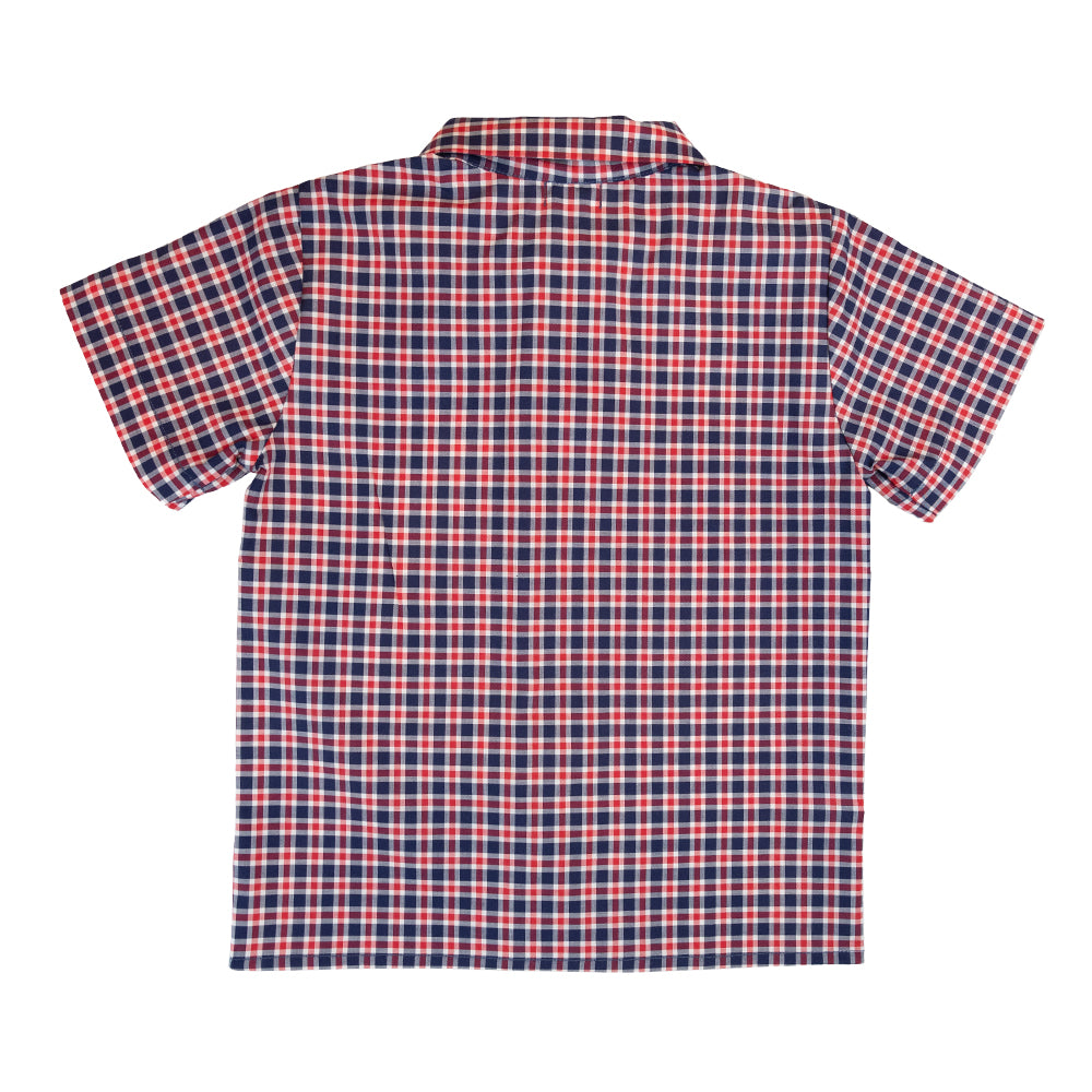 Boy Red & Navy Check Short Sleeve Shirt