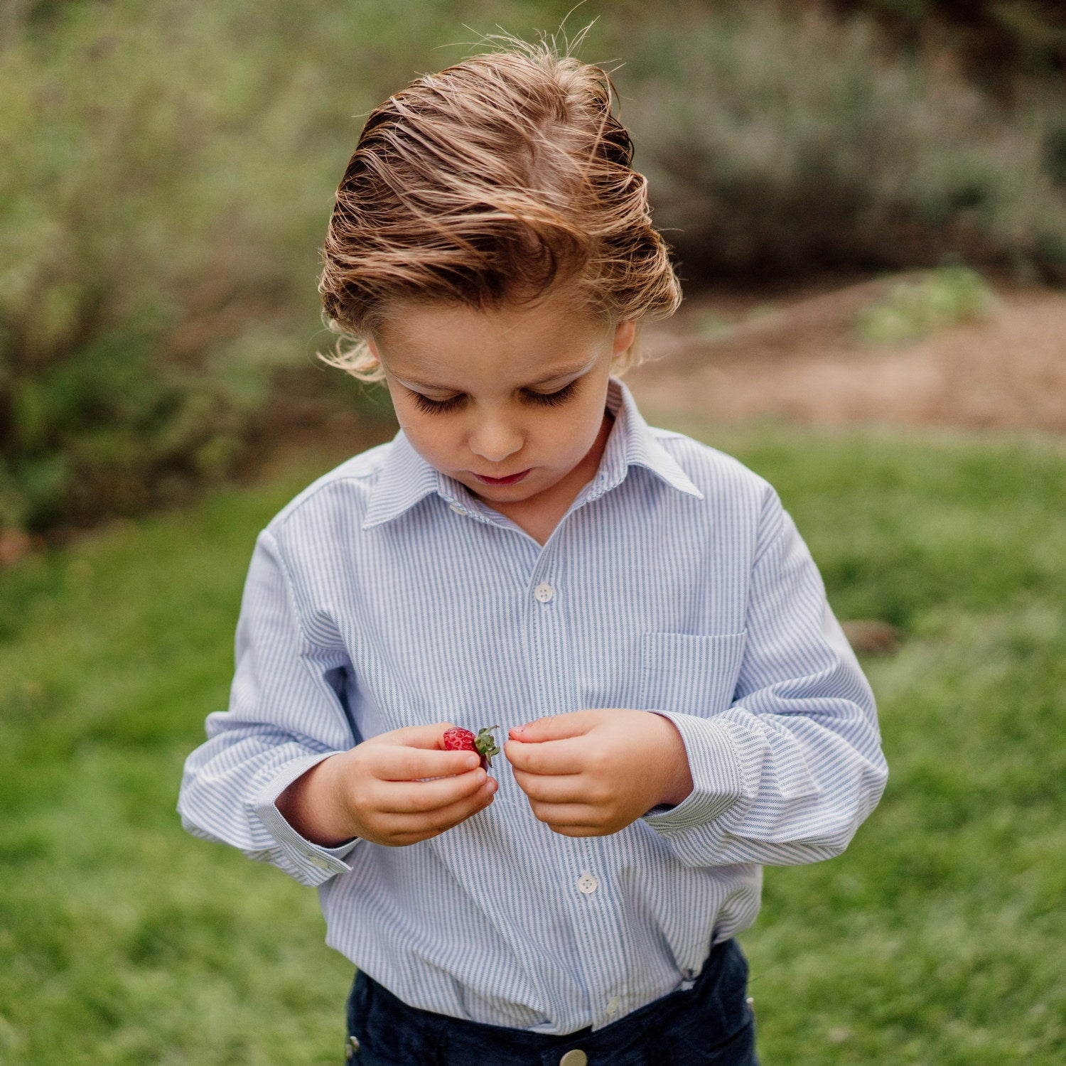 Boy Oxford Blue Stripe Classic Shirt