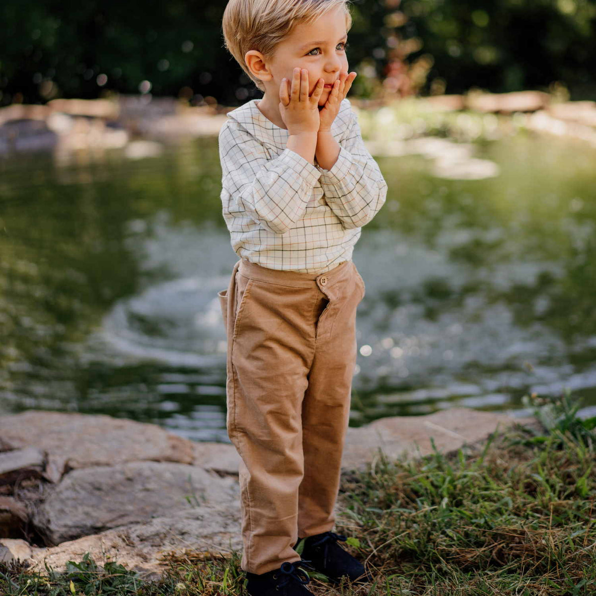 Baby Beige Check Shirt