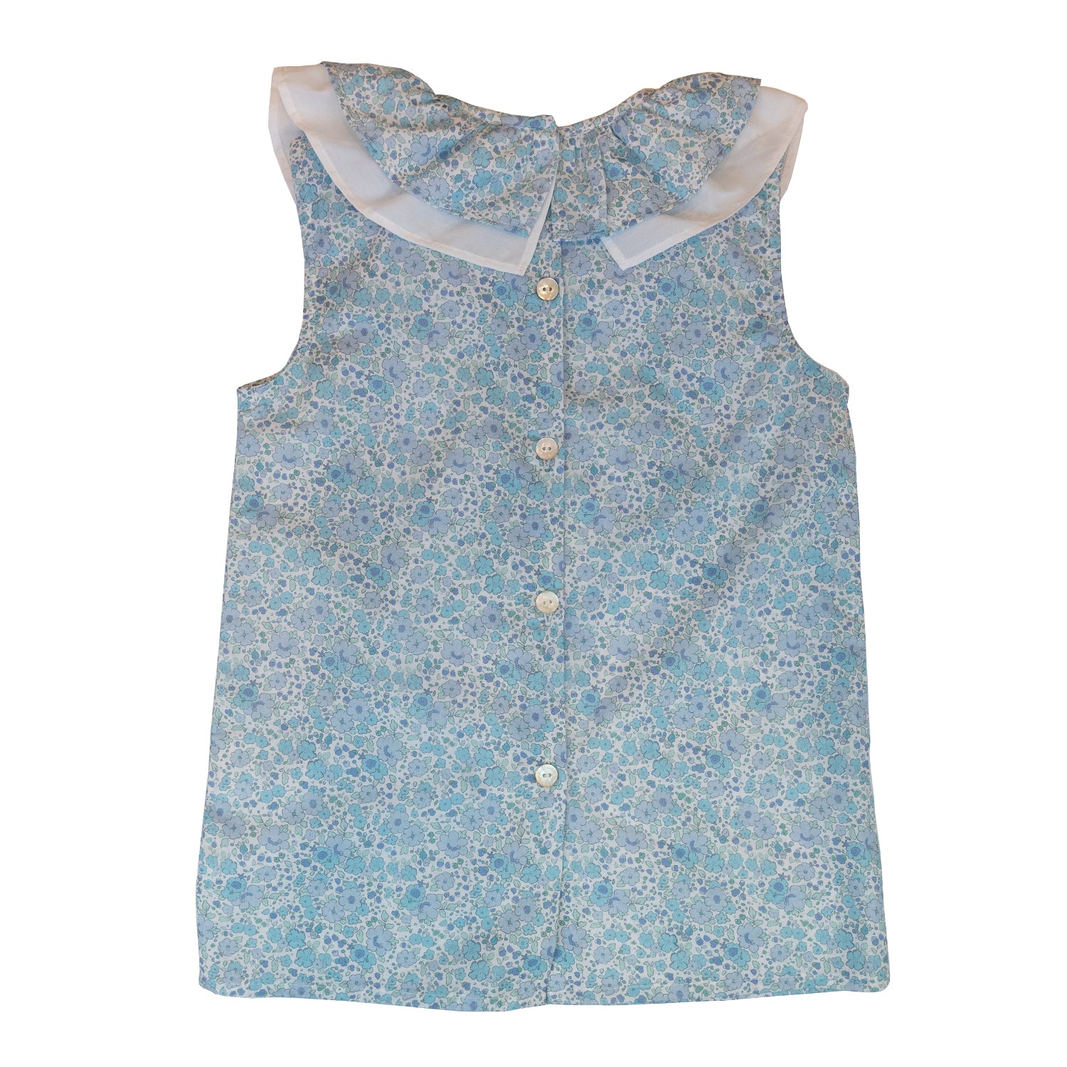 Girl Blue Floral Sleeveless Blouse