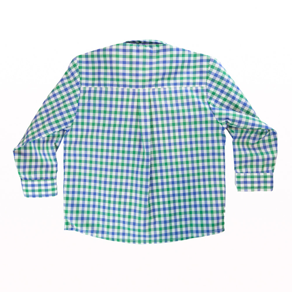 Boy Blue & Green Gingham Shirt