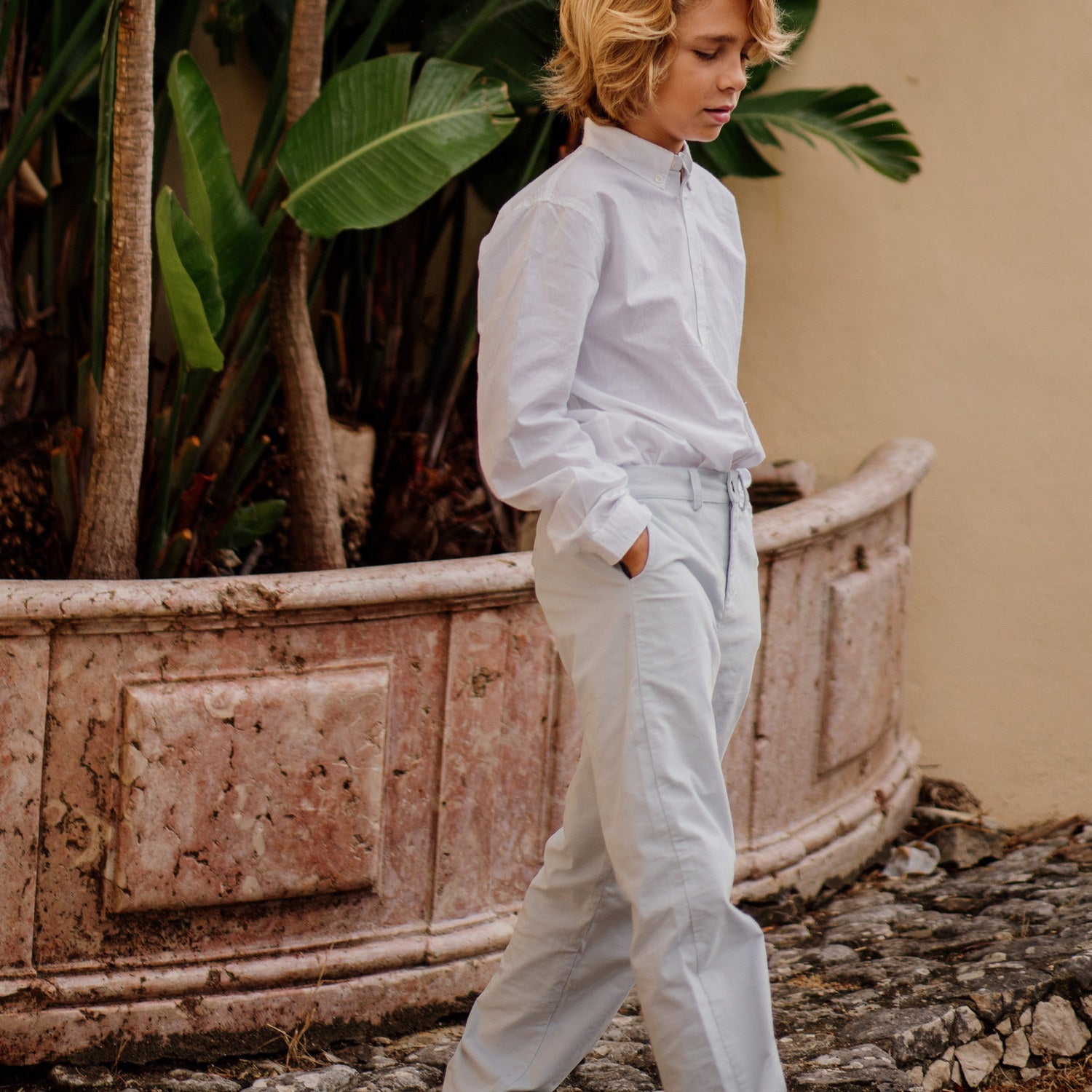 Boy Powder Blue Cord Classic Trousers