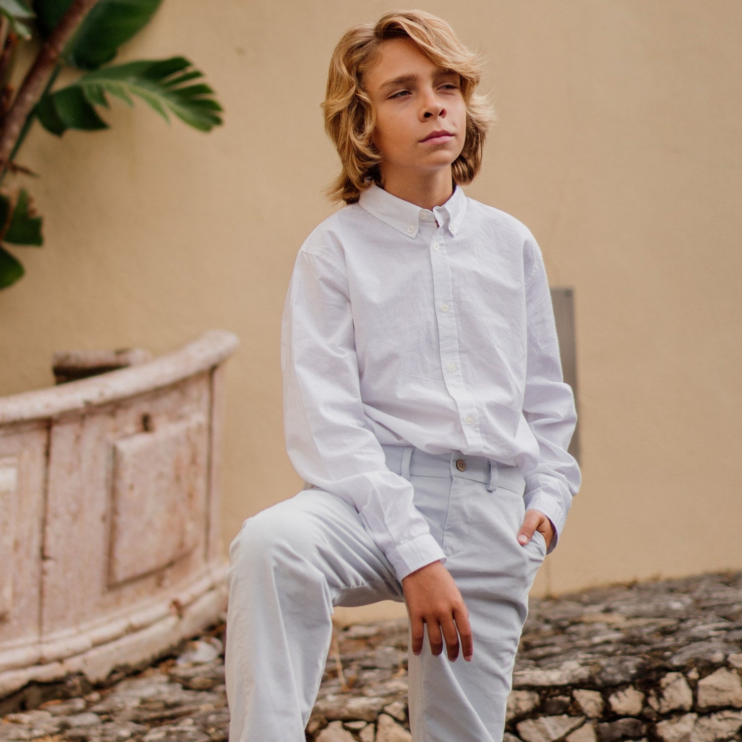 Boy Powder Blue Cord Classic Trousers
