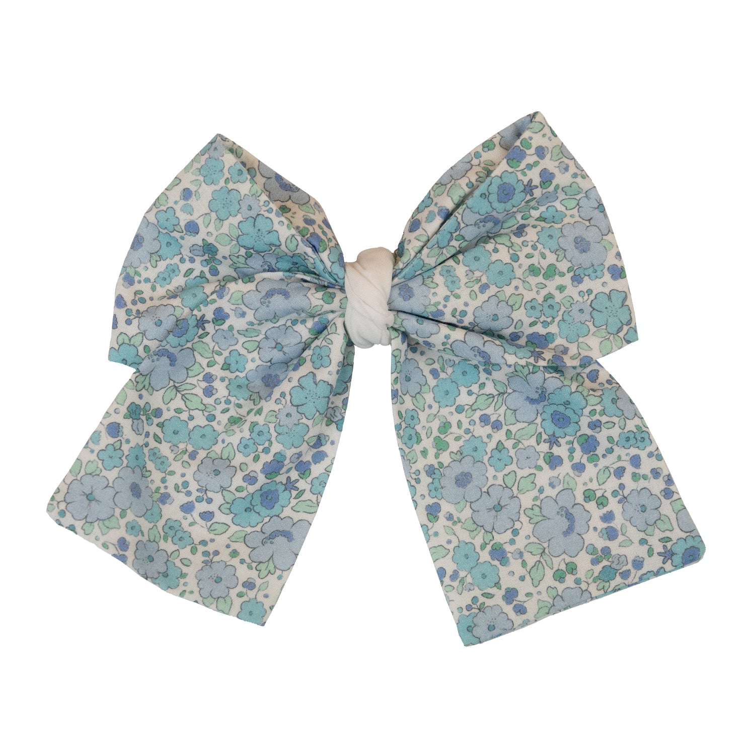 Girl Blue Floral Bow Clip