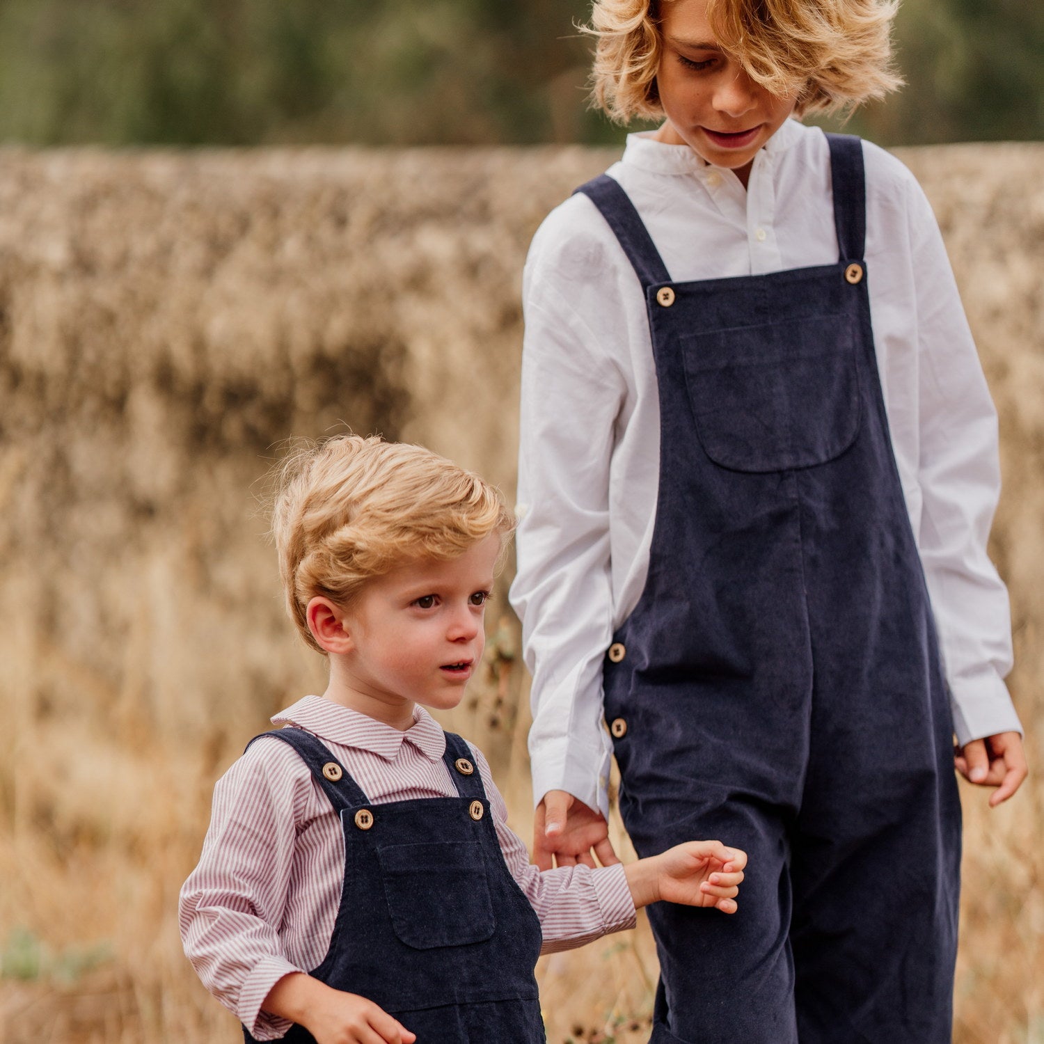 Baby Navy Whisper Cord Dungarees