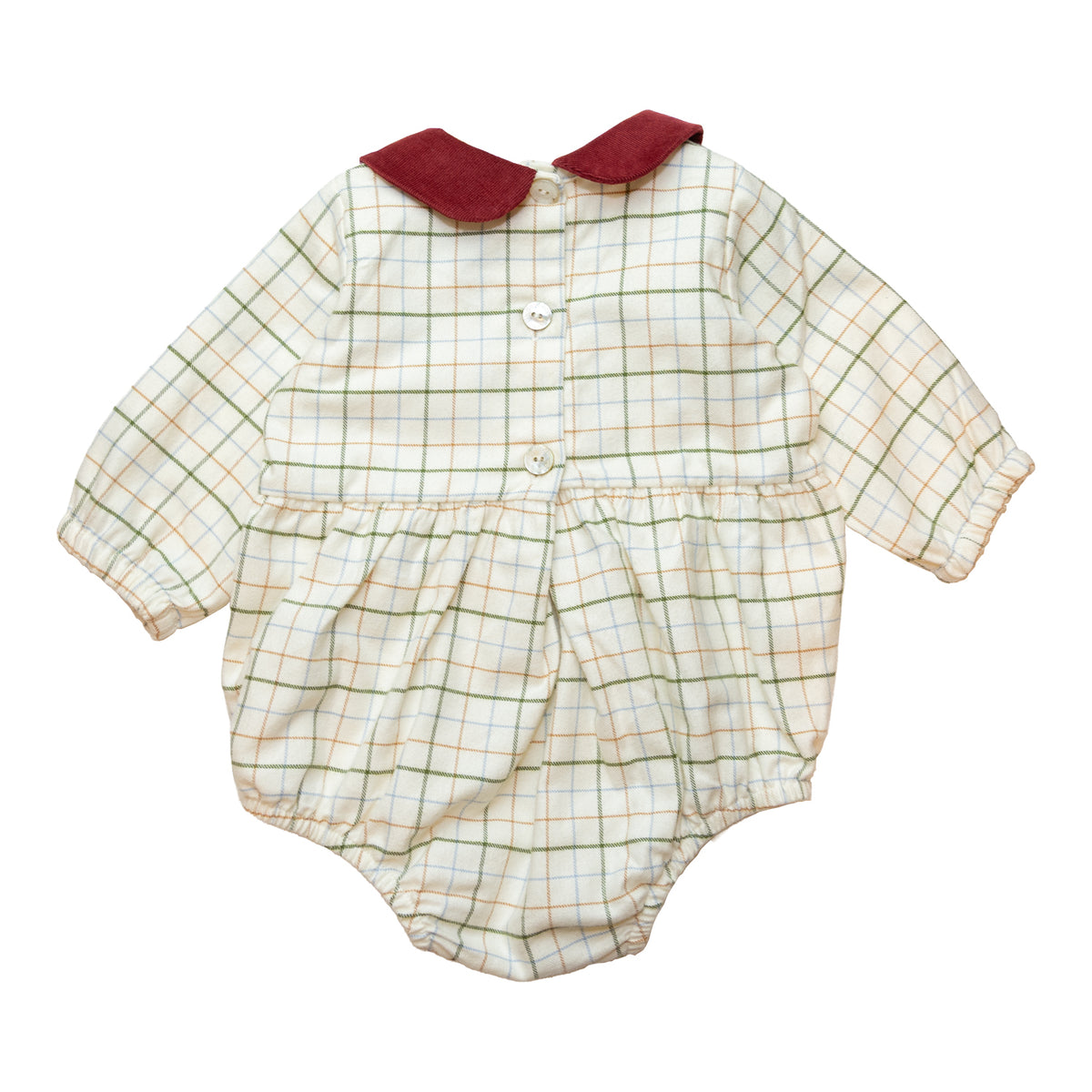 Baby Beige Check Romper