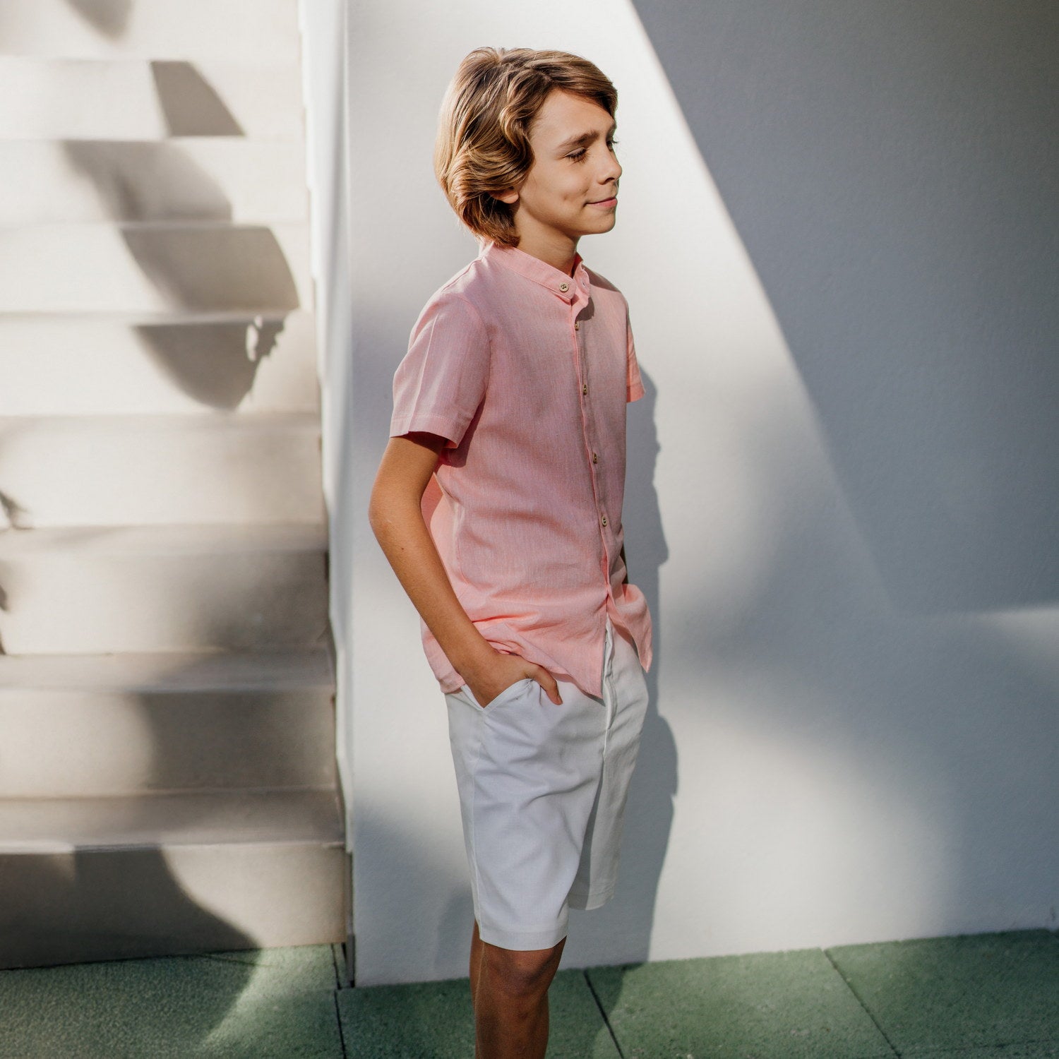 Boy Champagne Linen Shorts