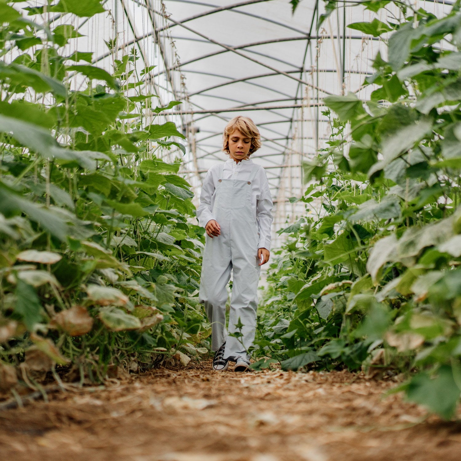 Boy Powder Blue Cord Dungarees