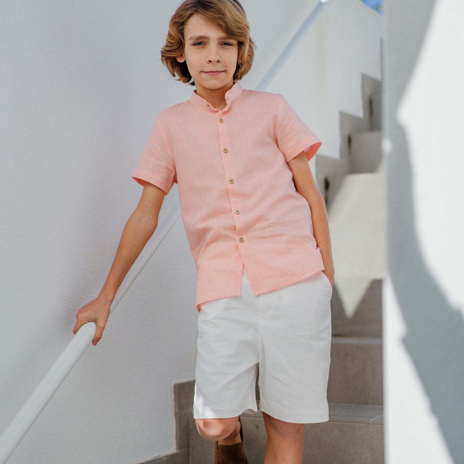 Boy Champagne Linen Shorts