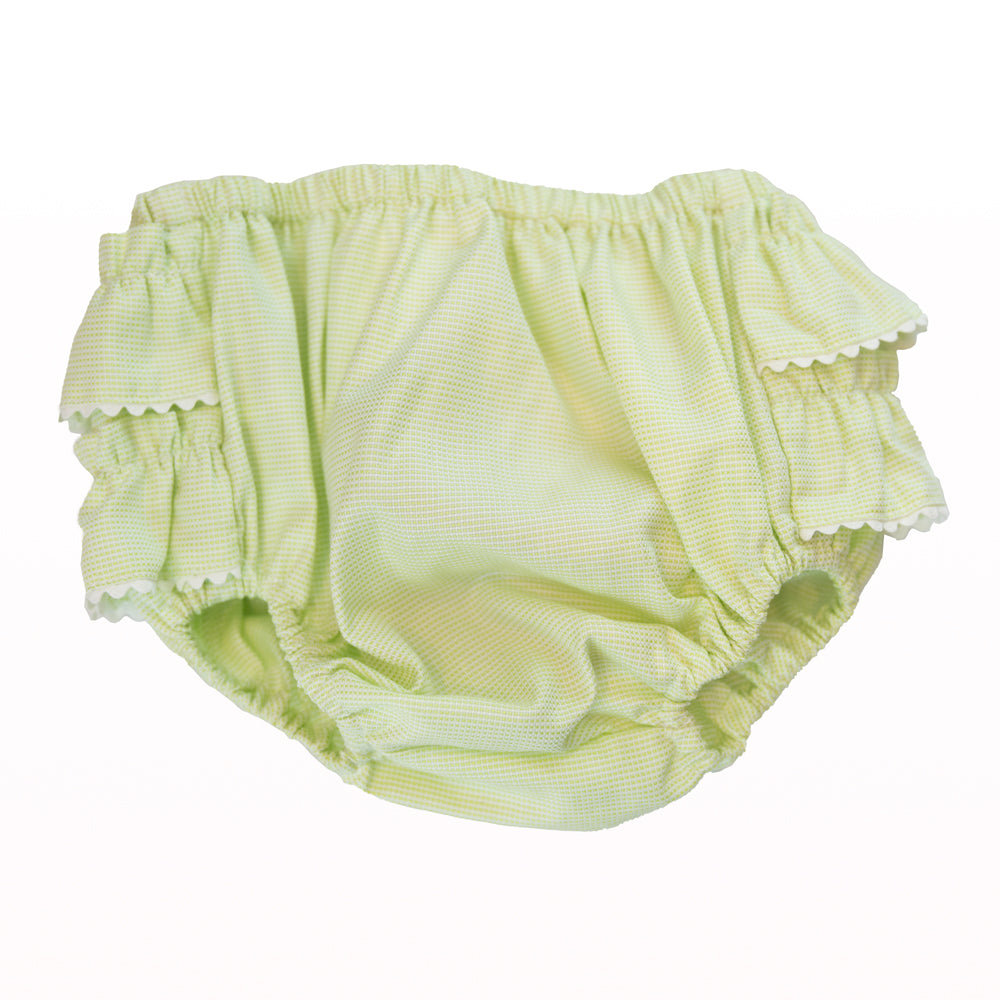 Baby Light Green Pique Frilly Bloomers