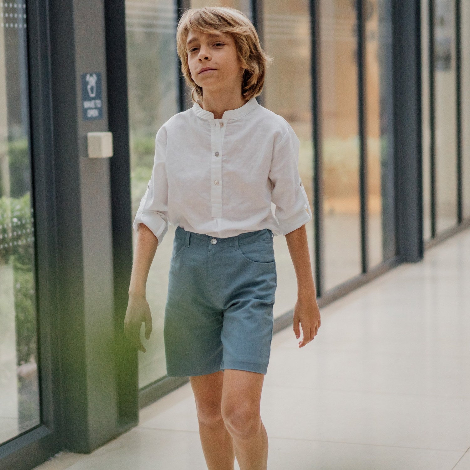 Boy Blue Linen Shorts