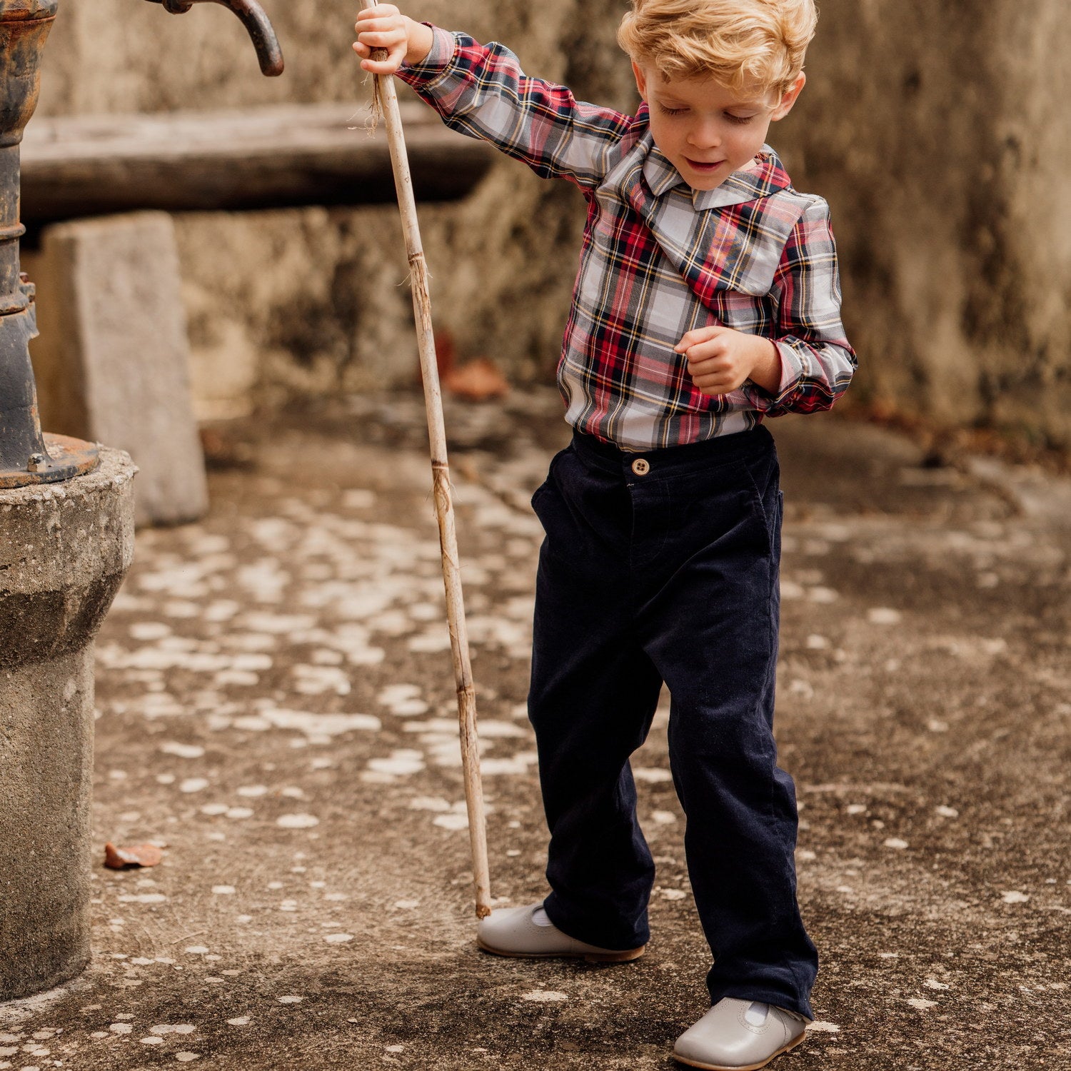 Baby Navy Whisper Cord Trousers