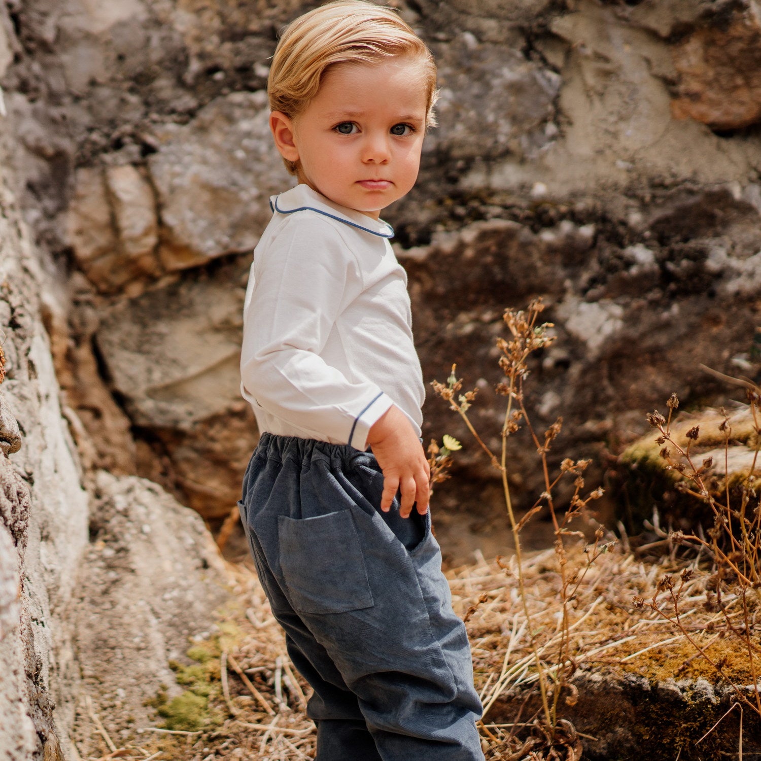 Baby Oceanic Blue Cord Trousers
