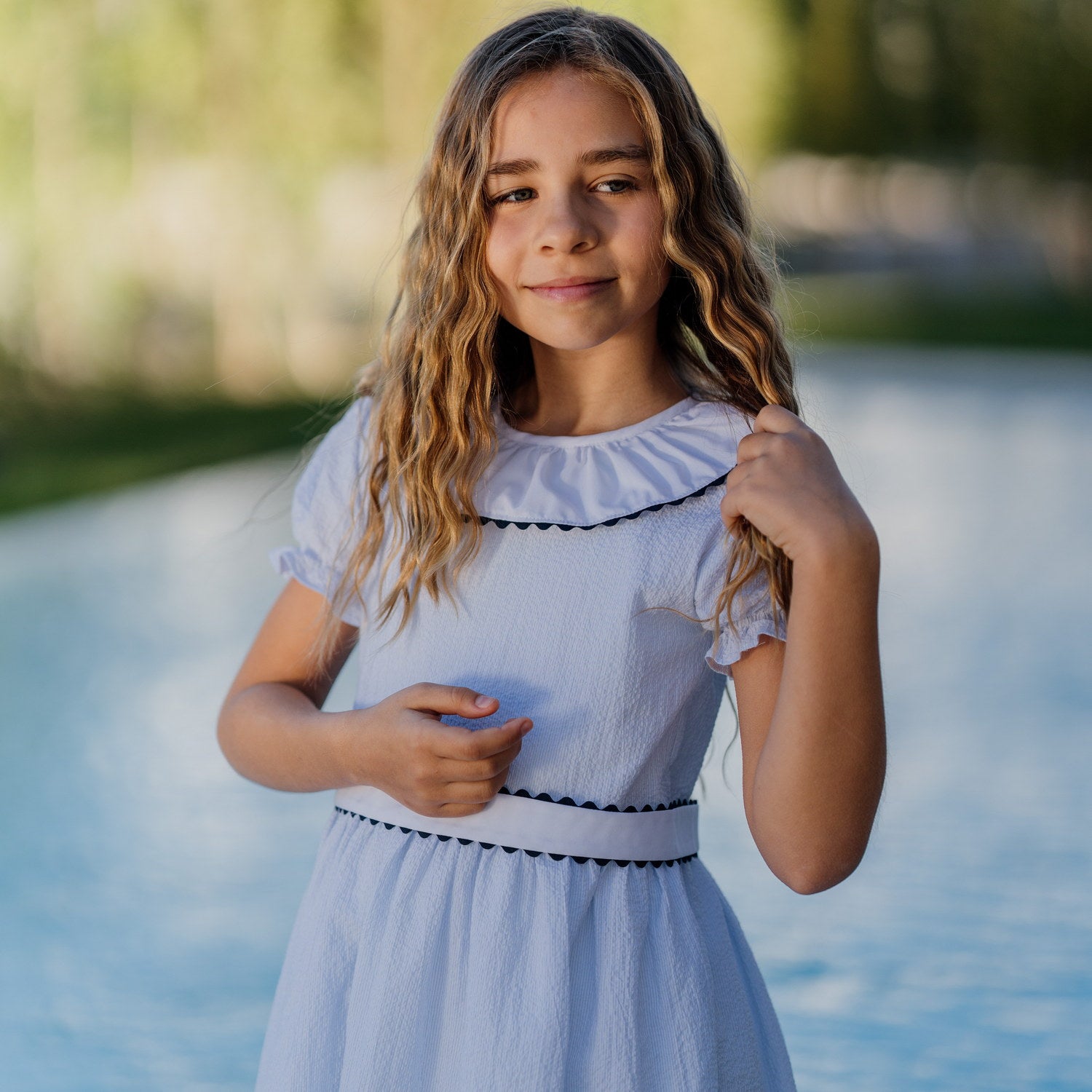 Girl Little Sailor Seersucker Dress