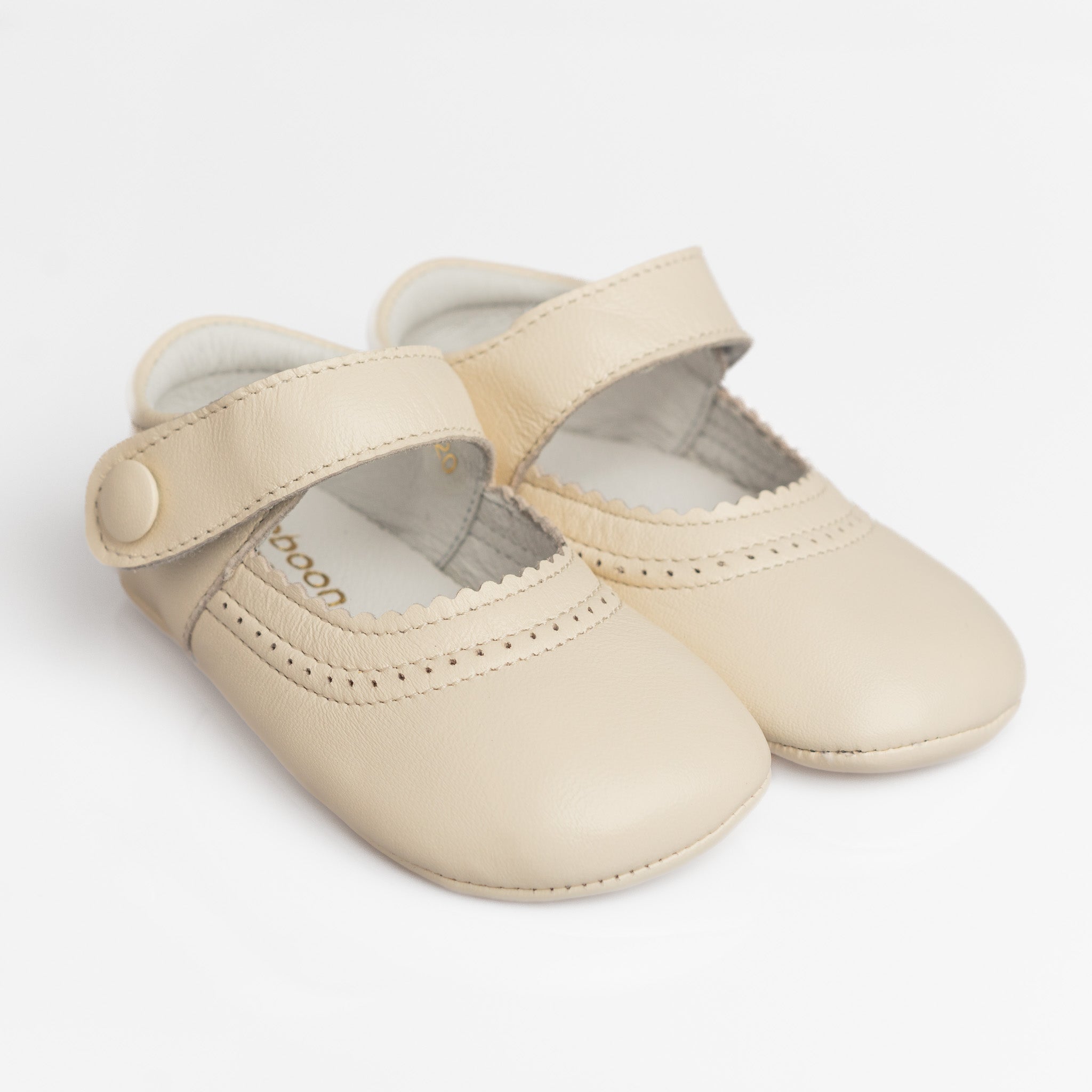 Baby Ivory Leather Mary Jane Pram Shoes